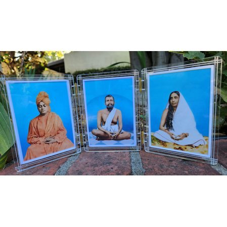 Picture triptych of Ramakrishna Holy Mother Swami Vivekananda