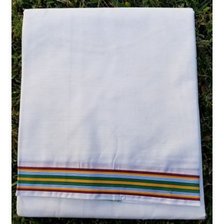 shawl with multi-color border