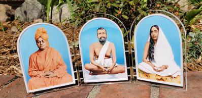 Picture triptych of Ramakrishna Holy Mother Swami Vivekananda