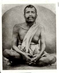 Ramakrishna metal photo (shrine pose)