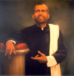 Ramakrishna Photo - leaning on a pillar  TR5B