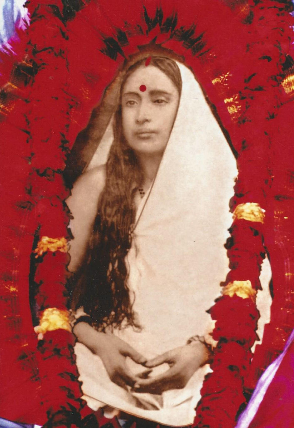 Holy Mother S1 Photo with Red Flowers