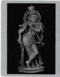 Krishna metal photo - playing flute