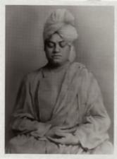 Swami Vivekananda metal photo (shrine pose)